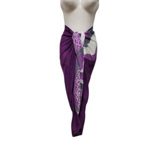 Womens Sarong Cotton Wrap, Handpainted Batik Wrapskirt Beach Pareo Beachwear-NEW